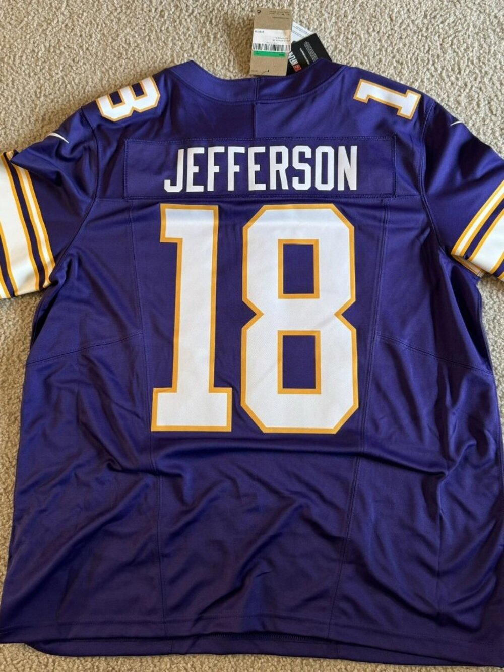 Justin Jefferson Purple Stitched Jersey Vapor